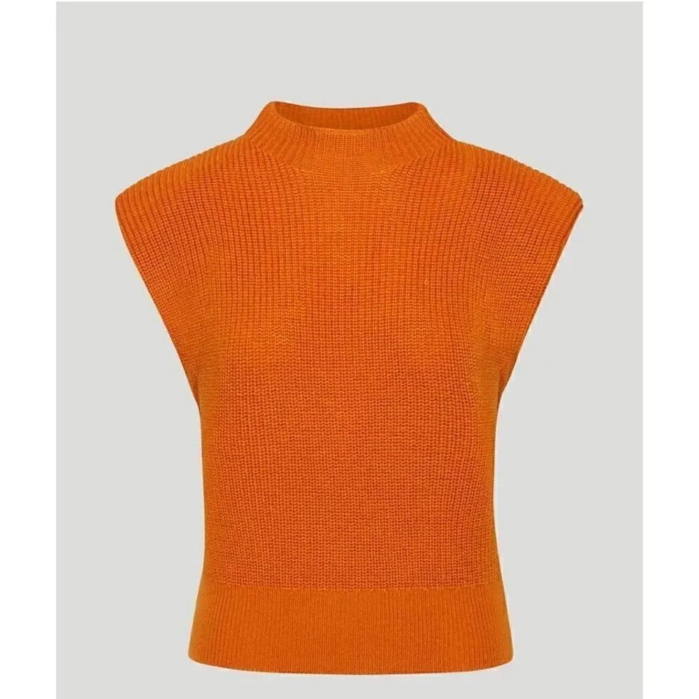 Aritzia Babaton orange sleeveless sweater S NWT